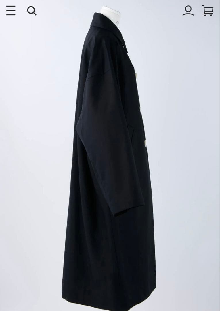 エンフォルド SOUTIEN-COLLAR COAT ネイビー