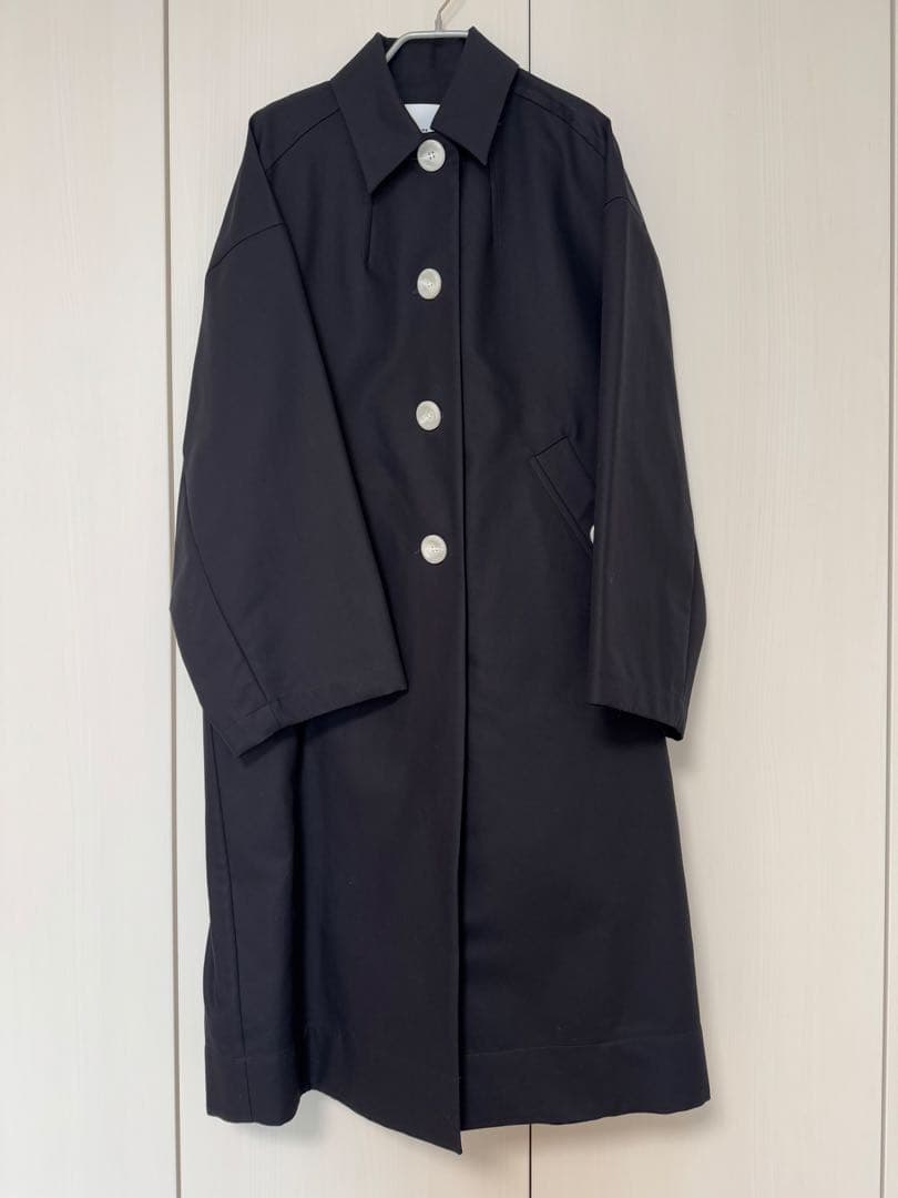 エンフォルド SOUTIEN-COLLAR COAT ネイビー