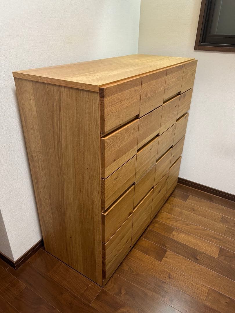 ホワイトオーク　モノ　102-5段チェスト　桐　無垢