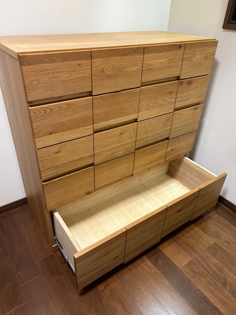 ホワイトオーク　モノ　102-5段チェスト　桐　無垢