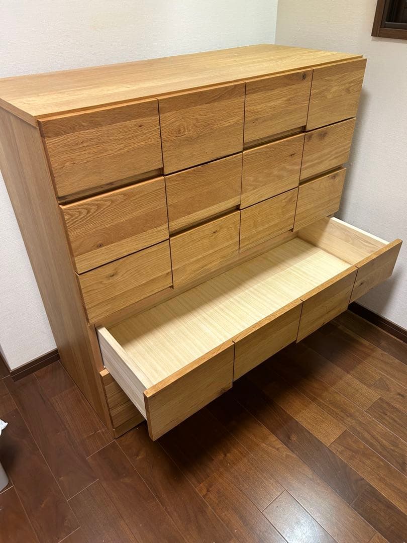 ホワイトオーク　モノ　102-5段チェスト　桐　無垢