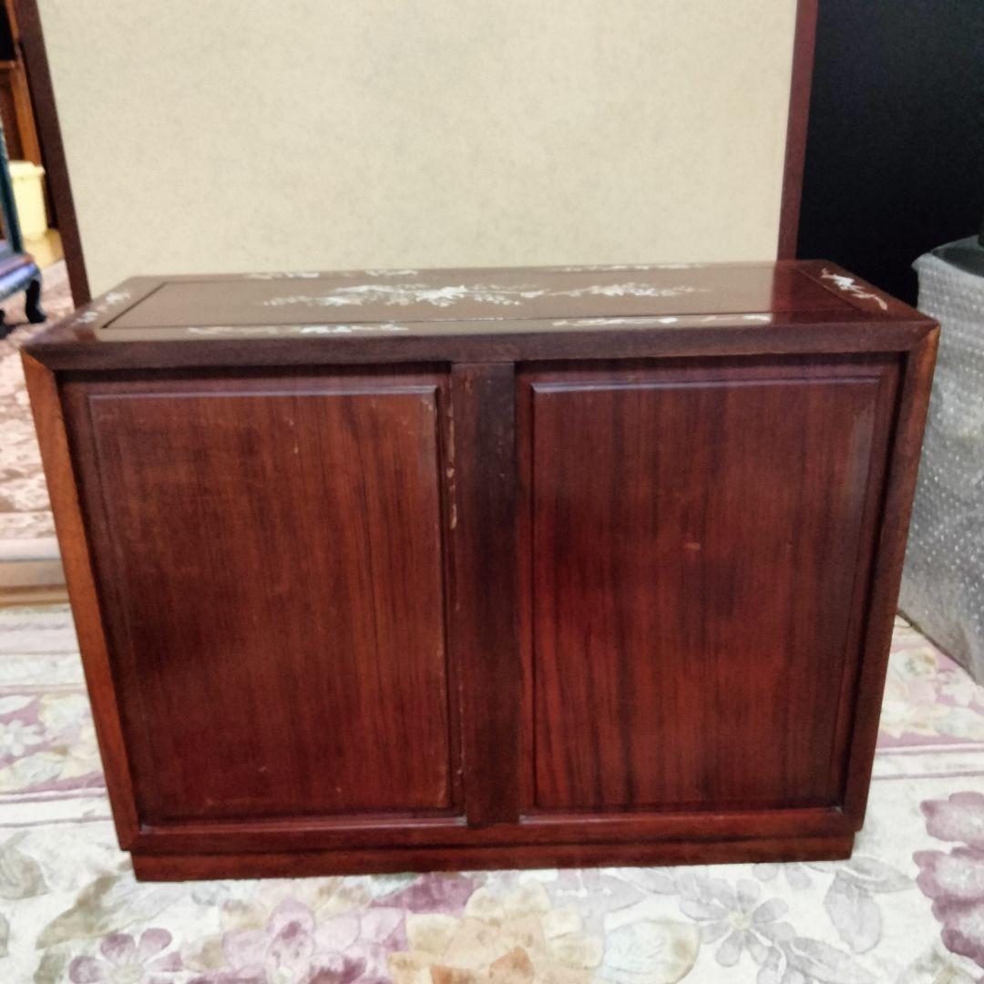 花梨無垢　唐木家具螺鈿細工薬箪笥　アクセサリーケース特価出品