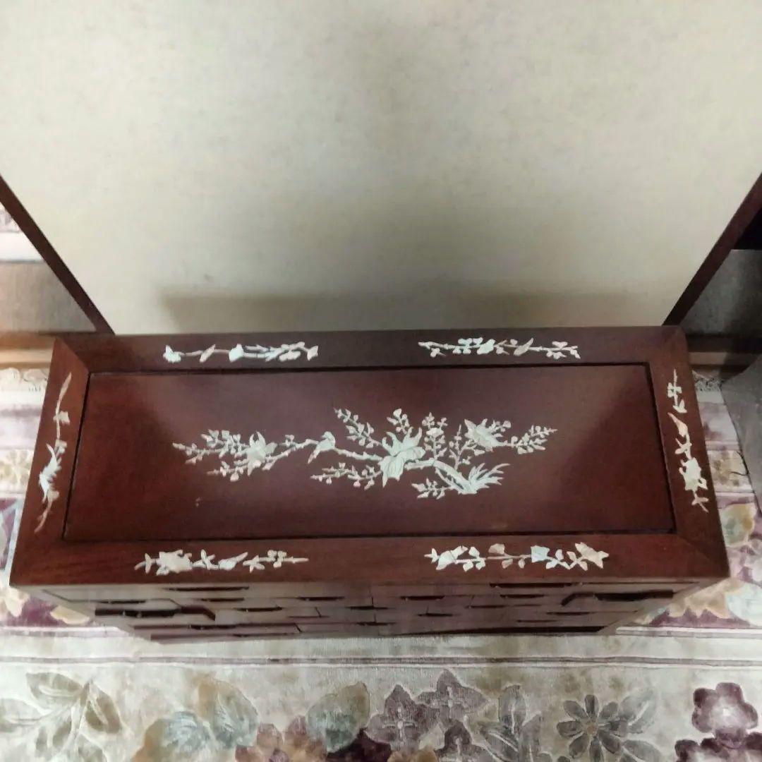 花梨無垢　唐木家具螺鈿細工薬箪笥　アクセサリーケース特価出品