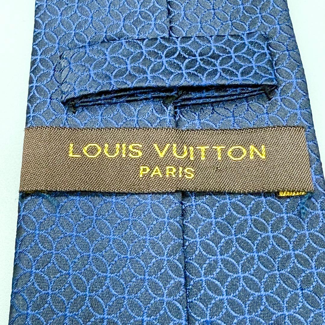 【極美品】ルイ ヴィトン ネクタイ モノグラム LVロゴ フラワー 総柄 光沢