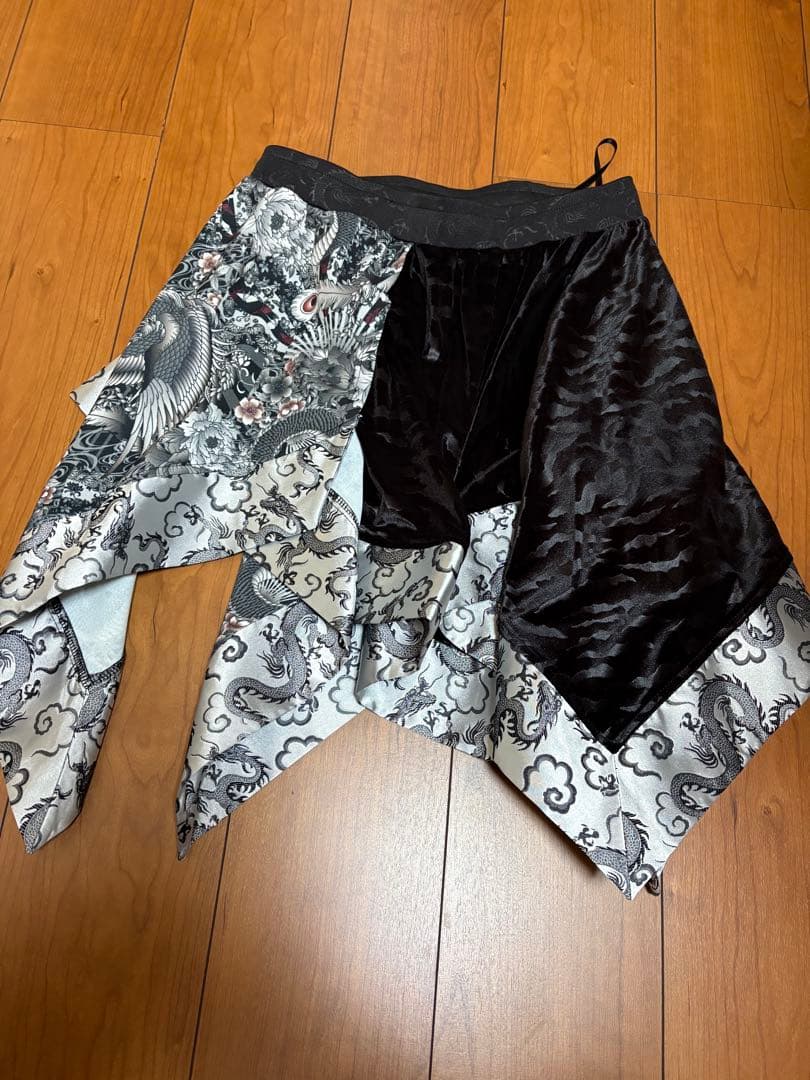 N*7様 アシメラップスカート　黒シルバー