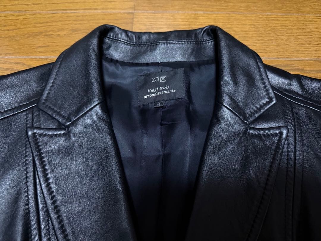【試着のみ】 23区 ラムレザージャケット テーラードジャケット 44
