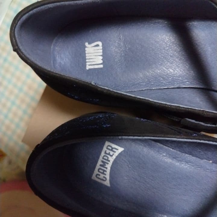 CAMPER・刺繍ストラップシューズ・サイズ37・ヒール約4㎝
