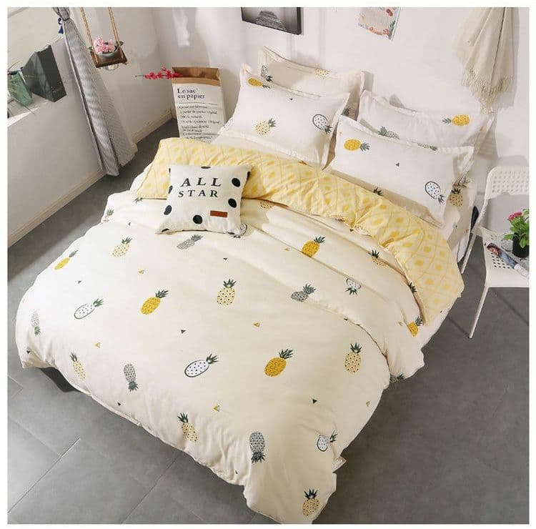 かわいいイン漫画スヌーピーベッド4ピース女の子ハートマットベッドシート