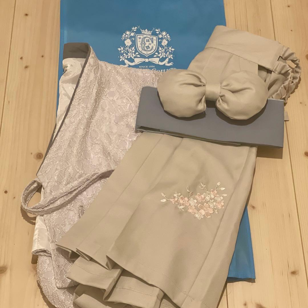 【キャサリンコテージ】レース袴セット・りぼん付旗襦袢