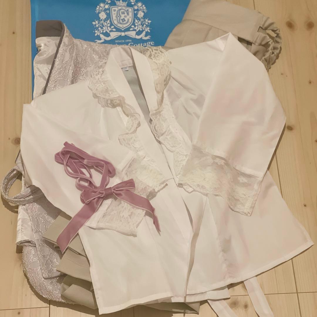 【キャサリンコテージ】レース袴セット・りぼん付旗襦袢