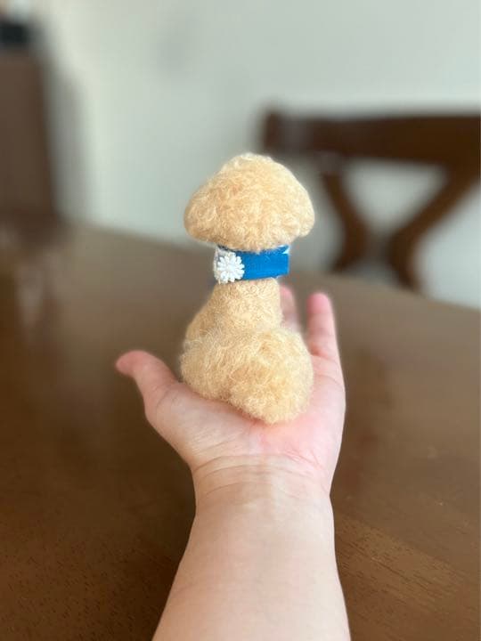 羊毛フェルト　トイプードル　アプリコット