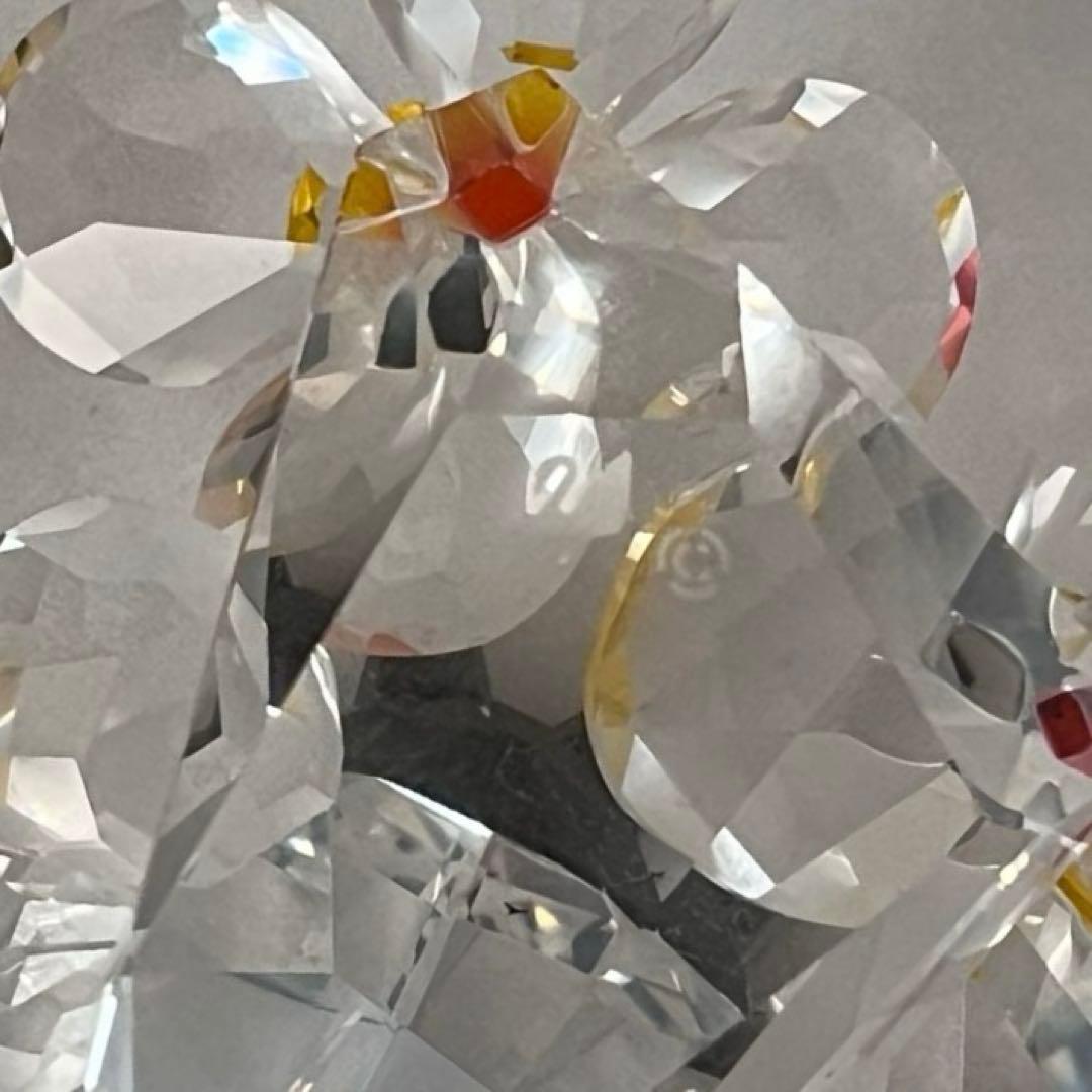 美品　スワロフスキー SWAROVSKI 花とテントウムシ オブジェ 置物