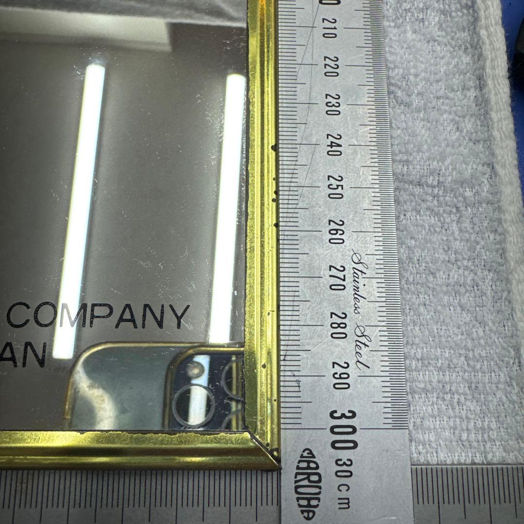 矢沢永吉　Ｅ.YAZAWA 鏡　パブミラー　昭和レトロ　極美品　金縁