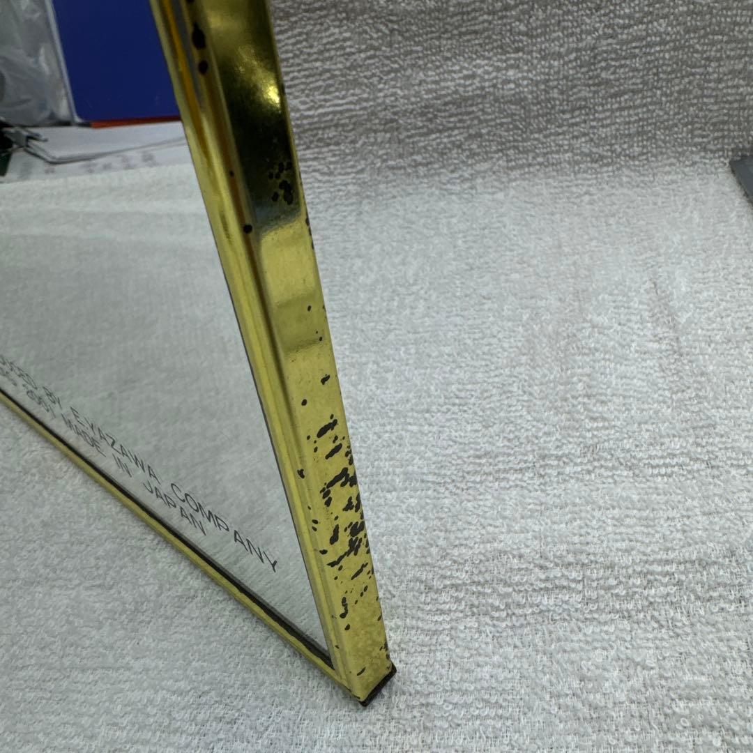 矢沢永吉　Ｅ.YAZAWA 鏡　パブミラー　昭和レトロ　極美品　金縁