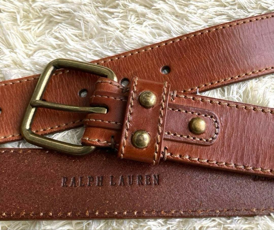 T*O様 【✨希少】ラルフローレン レザーベルト 飴色 真鍮 スタッズベルト