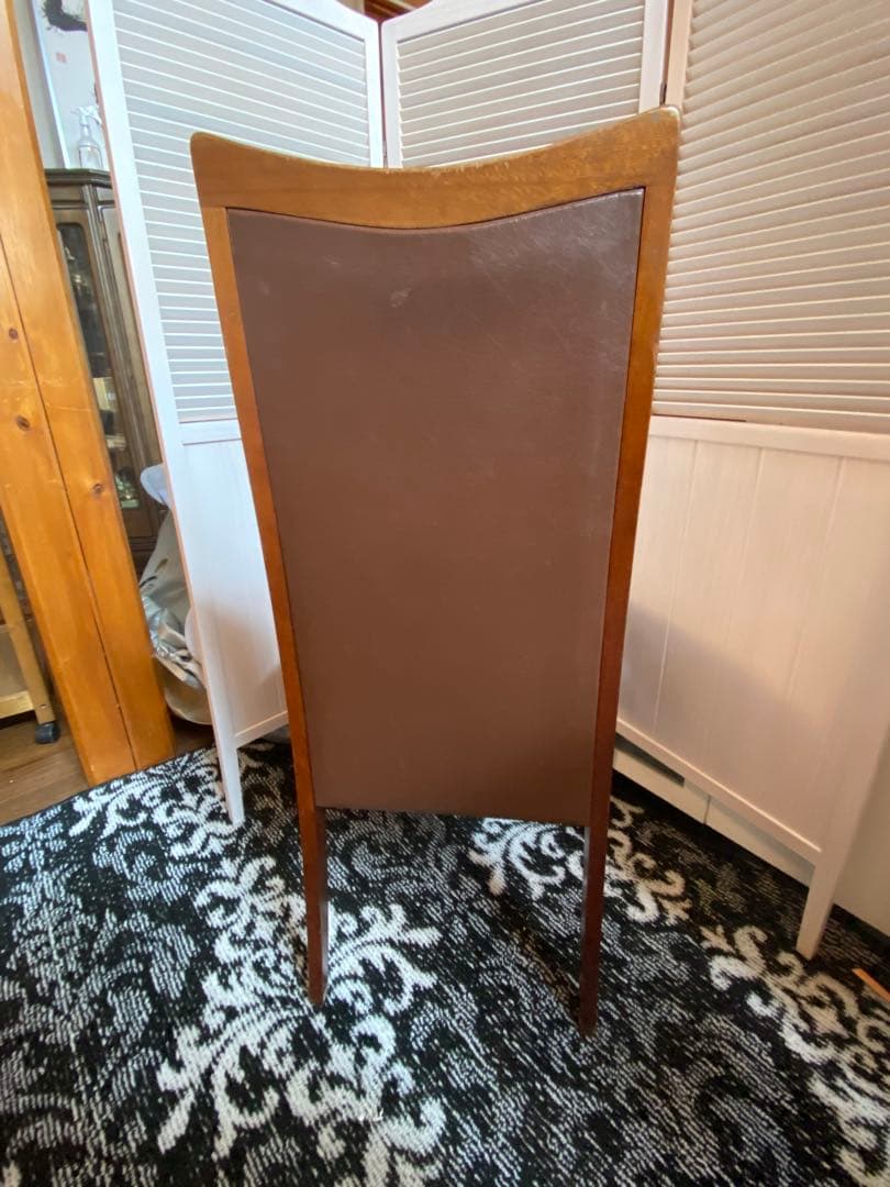 美品♦️ハイバック 猫脚 高級チェア♦️鋲留 英国風 ヴィンテージ♦️ブラウン♦️送料込