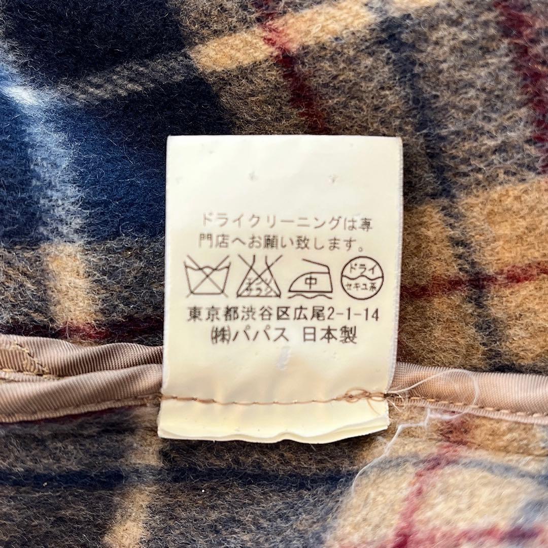 PAPAS♡メンズ ウールステンカラーコード 本革パイピング 52 LL