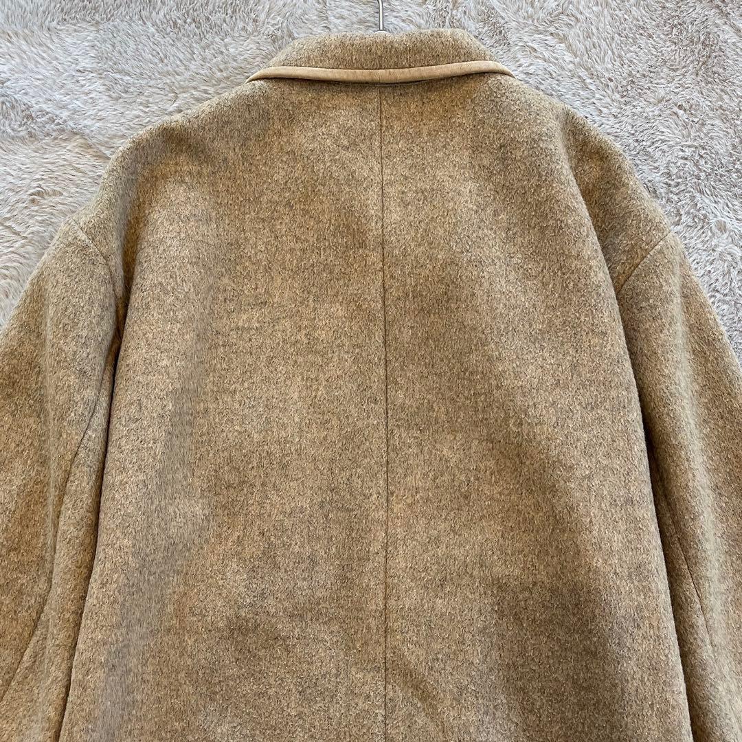 PAPAS♡メンズ ウールステンカラーコード 本革パイピング 52 LL