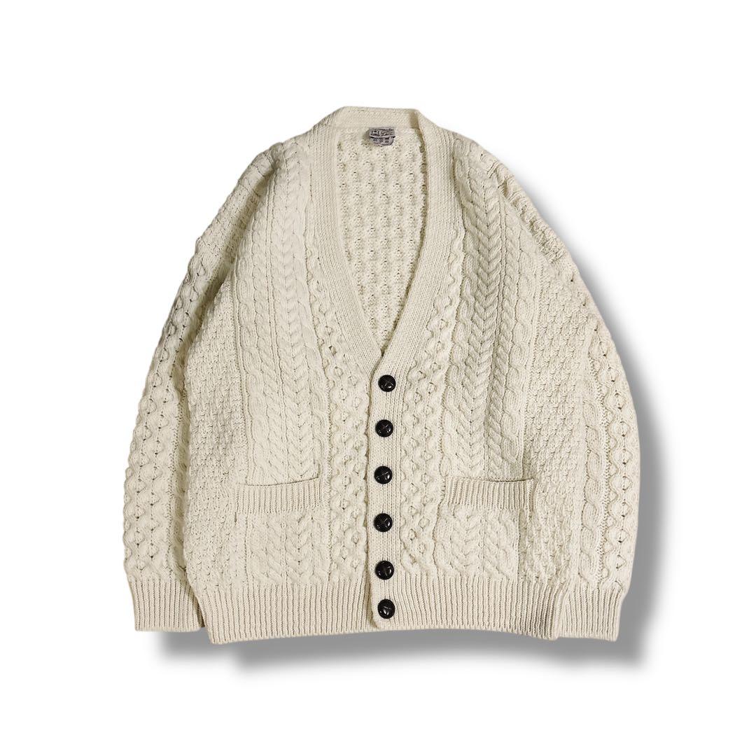 美品 INVERALLAN インバーアラン 3A カーディガン オフホワイト M