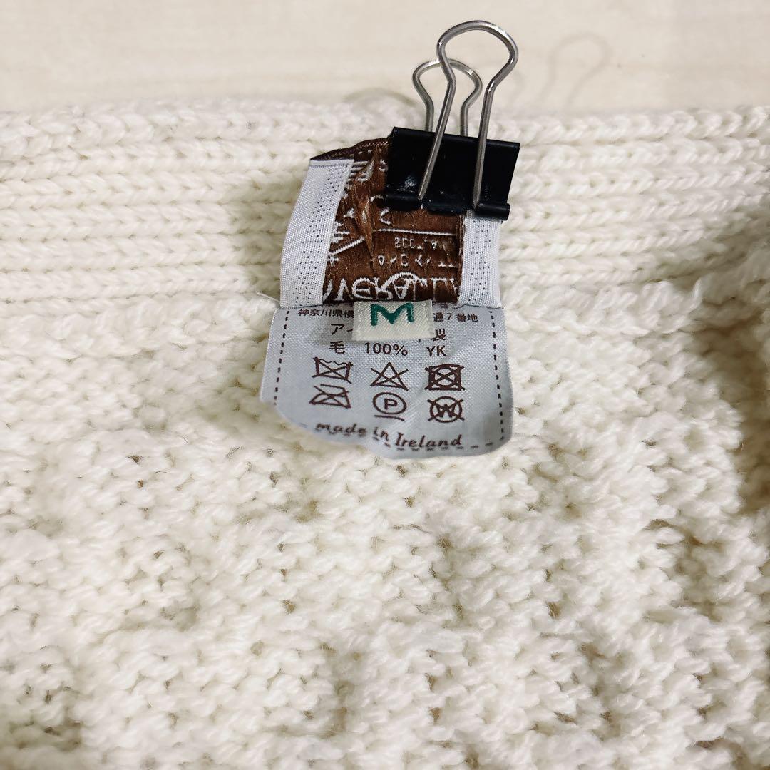 美品 INVERALLAN インバーアラン 3A カーディガン オフホワイト M