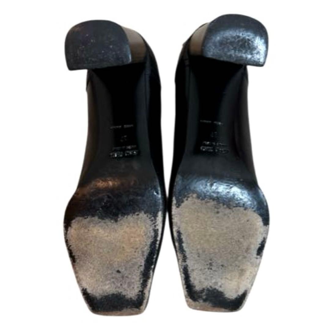 miu miu バックレースアップスクエアトゥパンプス　ブラック37（24㎝）