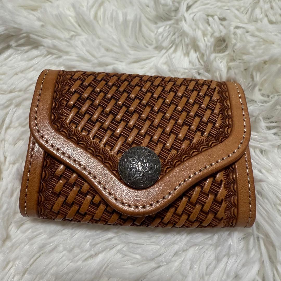 ⭐️未使用⭐️　FUNNY ケース　ハンドバスケット　コンチョ　ブラウン