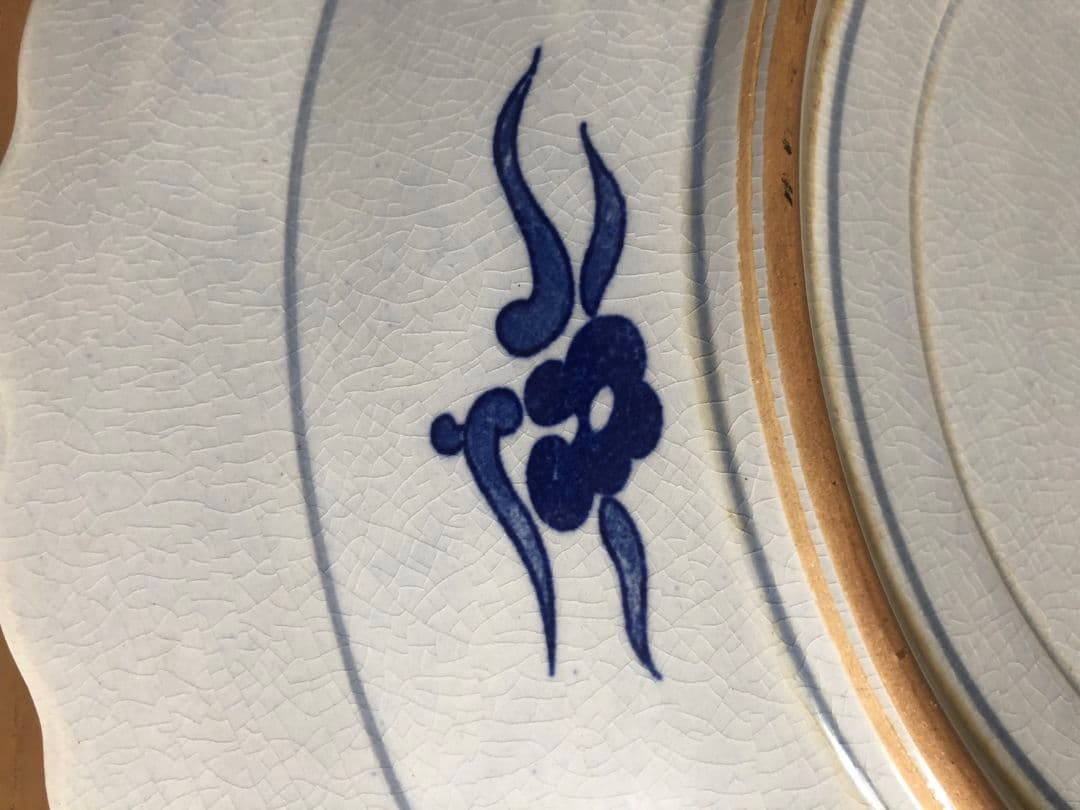 大皿　盛り皿　染付　昭和　当時物　飾り皿