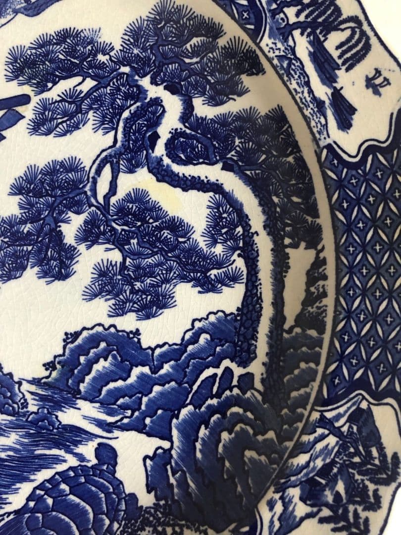 大皿　盛り皿　染付　昭和　当時物　飾り皿