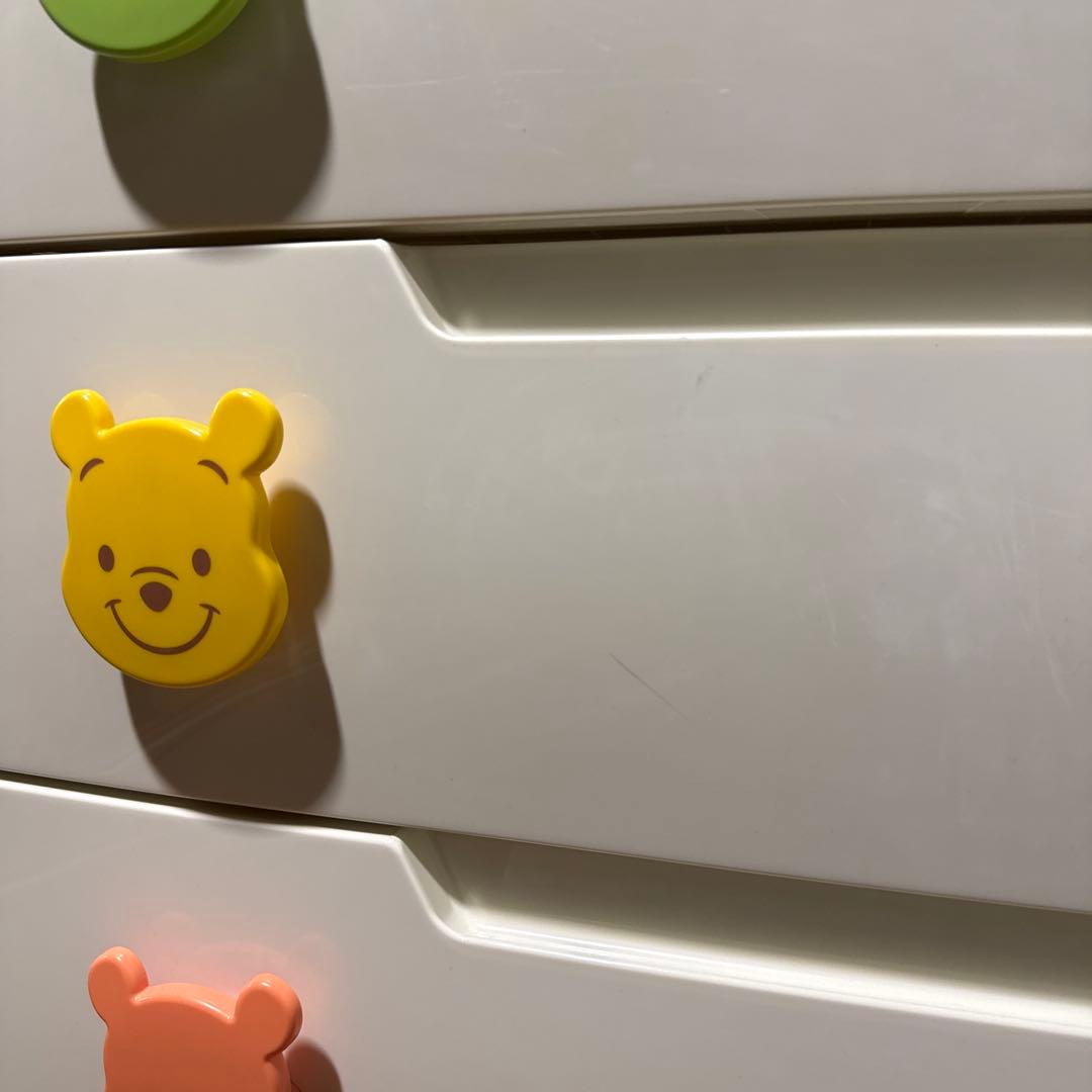 くまのプーさん 5段チェスト ホワイト
