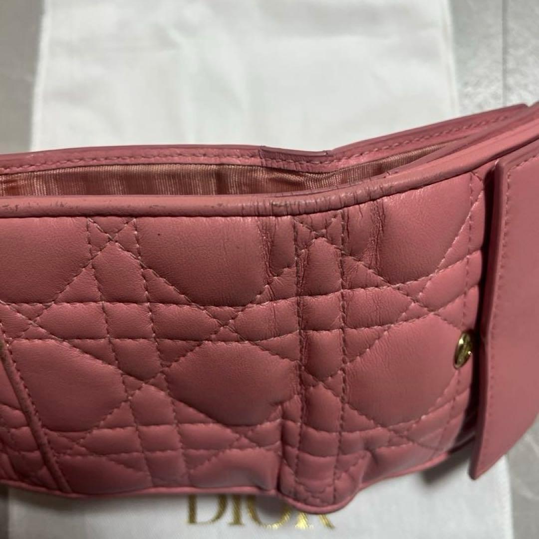 【1/3限定値下げ】即購入◎Dior ピンク キルティング 三つ折り財布