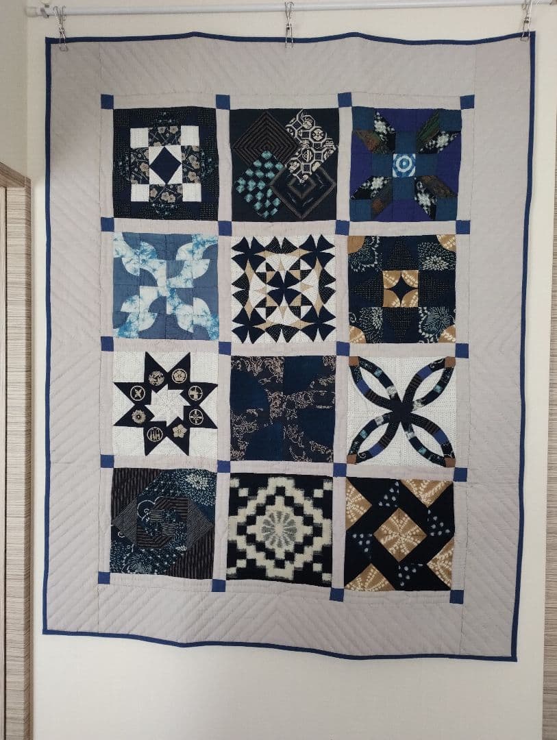 藍のタペストリー　藍染　濃紺