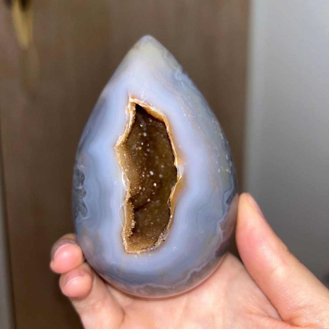 瑪瑙 卵 ジオード 結晶 天然石 465g