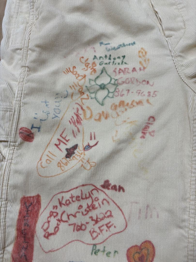 DENIM DUNGAREE カラフルラクガキコーデュロイオーバーオール