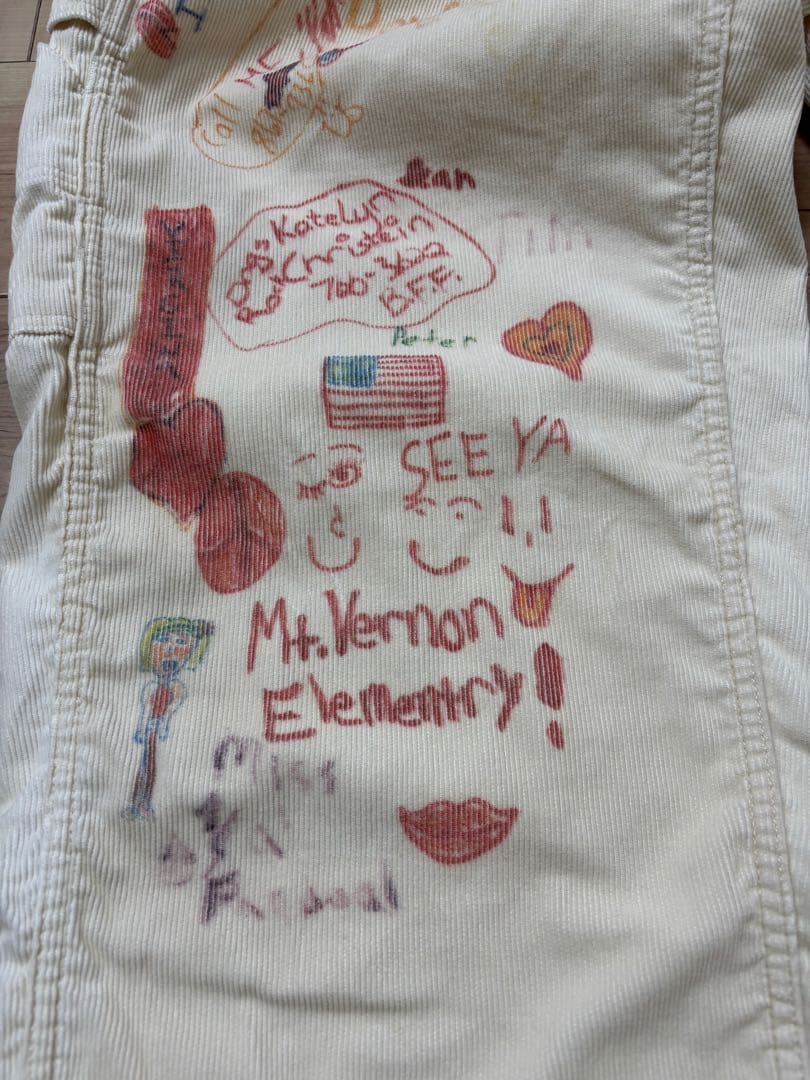 DENIM DUNGAREE カラフルラクガキコーデュロイオーバーオール