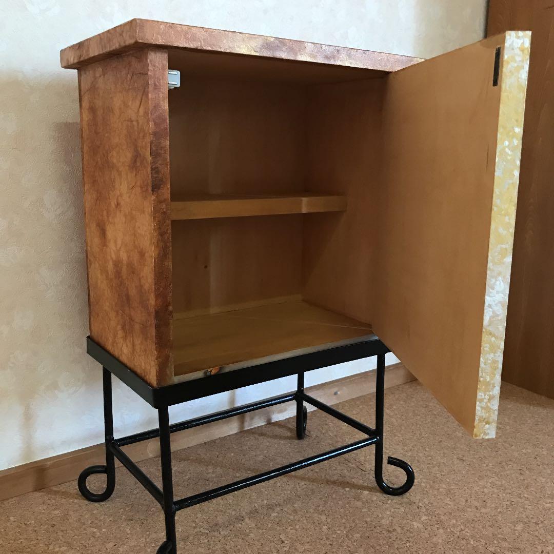 トールペイント作品　アイアン土台付チェスト