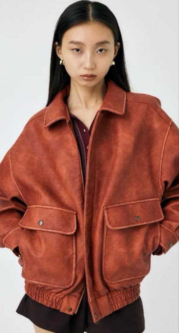 【美品】MOUSSY F/LEATHER A-2 フライトジャケット