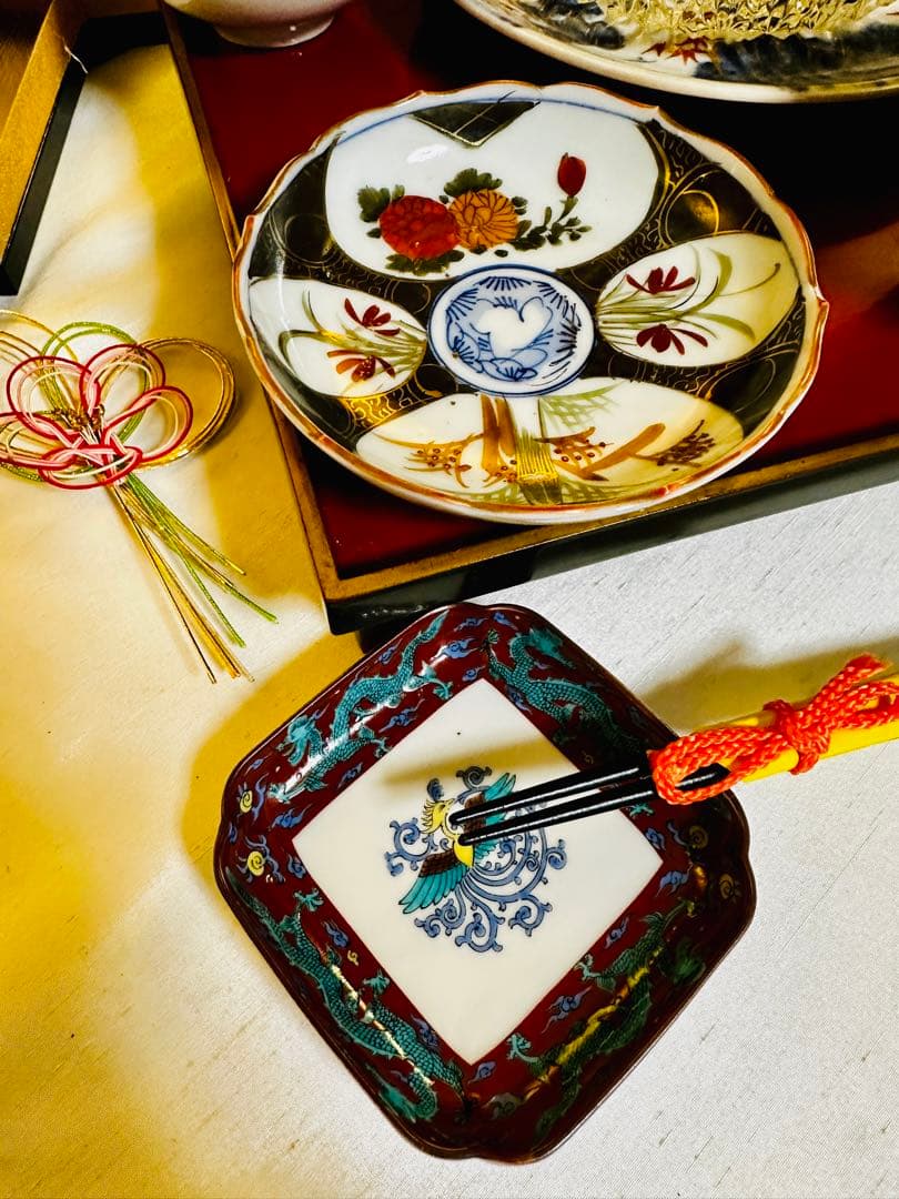 骨董　古伊万里膳　祝い膳　九谷焼　おもてなし膳　7点　1名様 G53