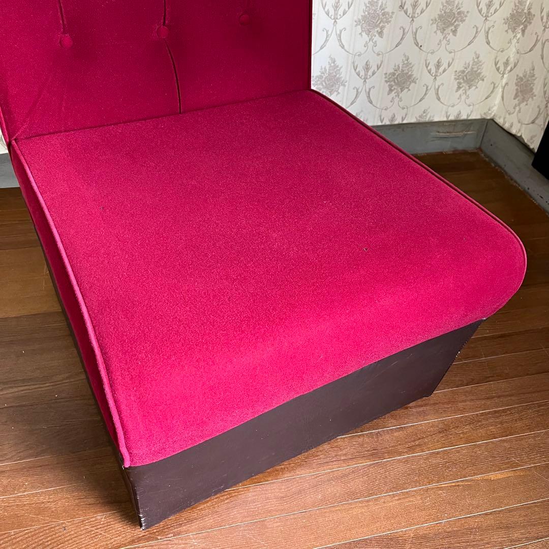 【アンティーク】② 昭和レトロ 1人掛けソファー ワインレッド スナック 喫茶店