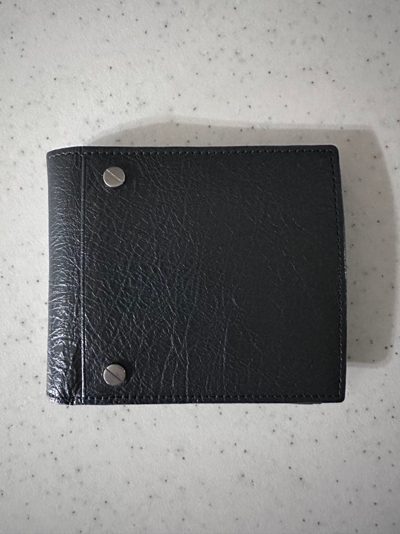 バレンシアガ チャコール レザー 二つ折り財布