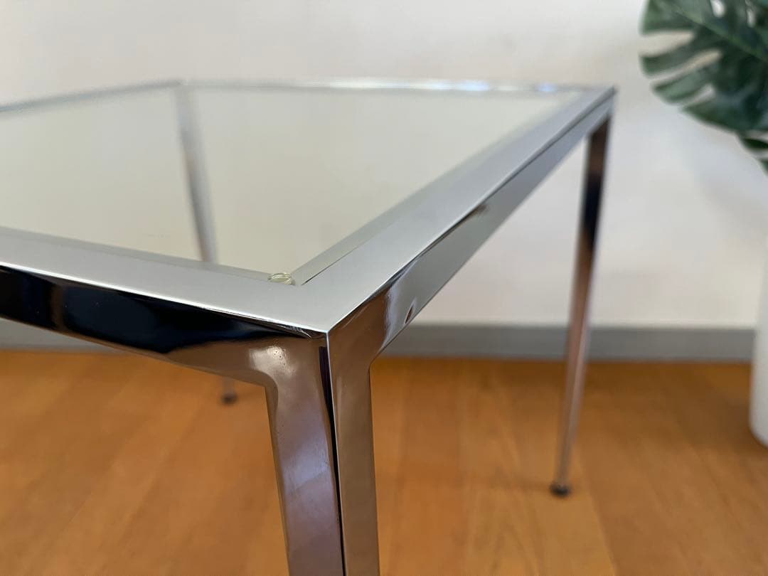 モダンスタイル　ガラスサイドテーブル　ミッドセンチュリー　ヴィンテージ　90's