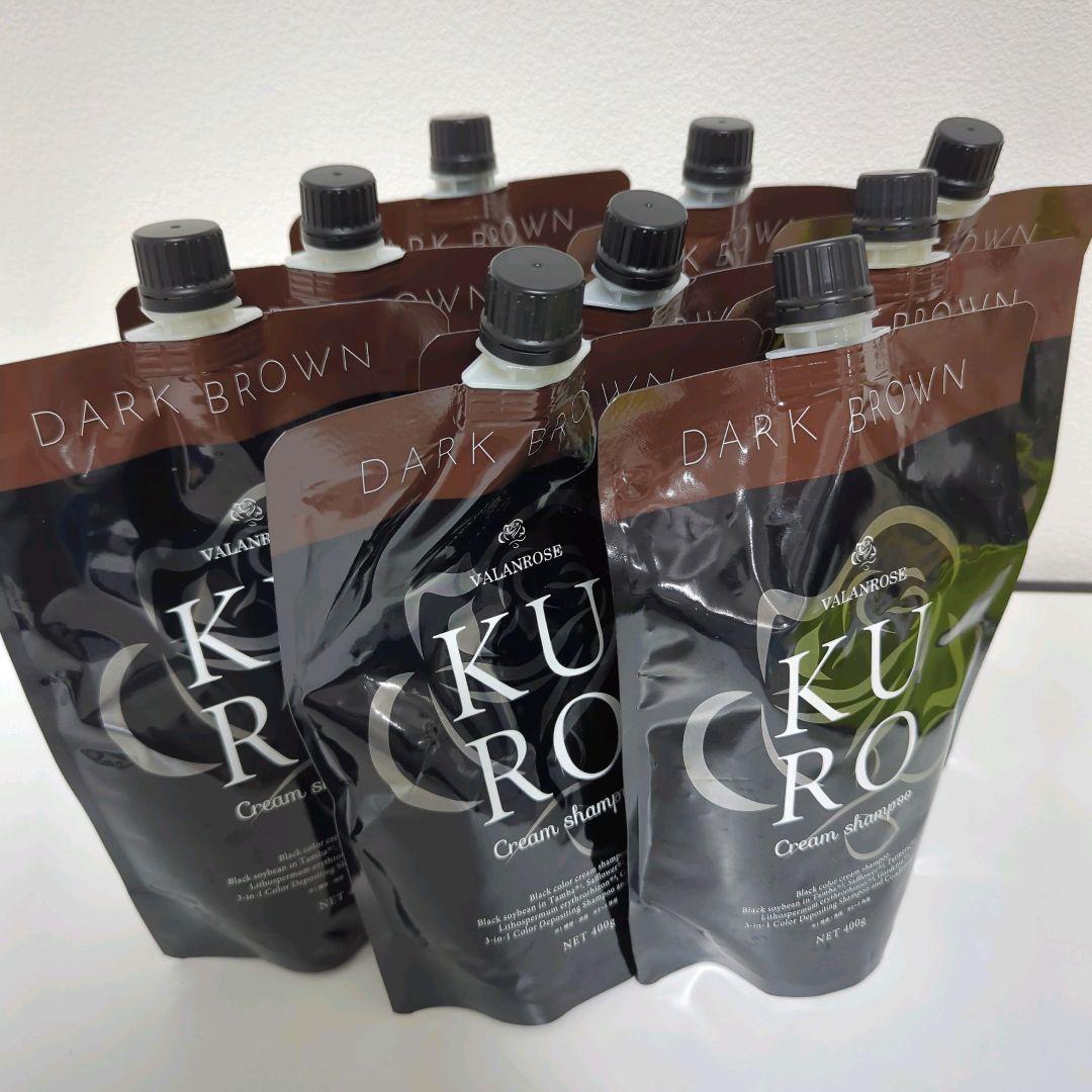 新品9個 バランローズ KURO クリームシャンプー ダークブラウン 400g