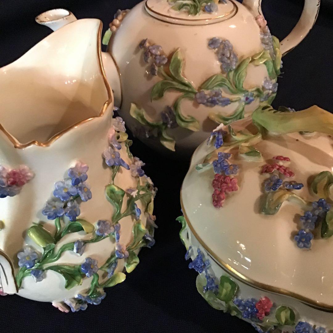 ドレスデン　テーブルウェア　アンティーク　骨董品　本物　ティーポット　西洋