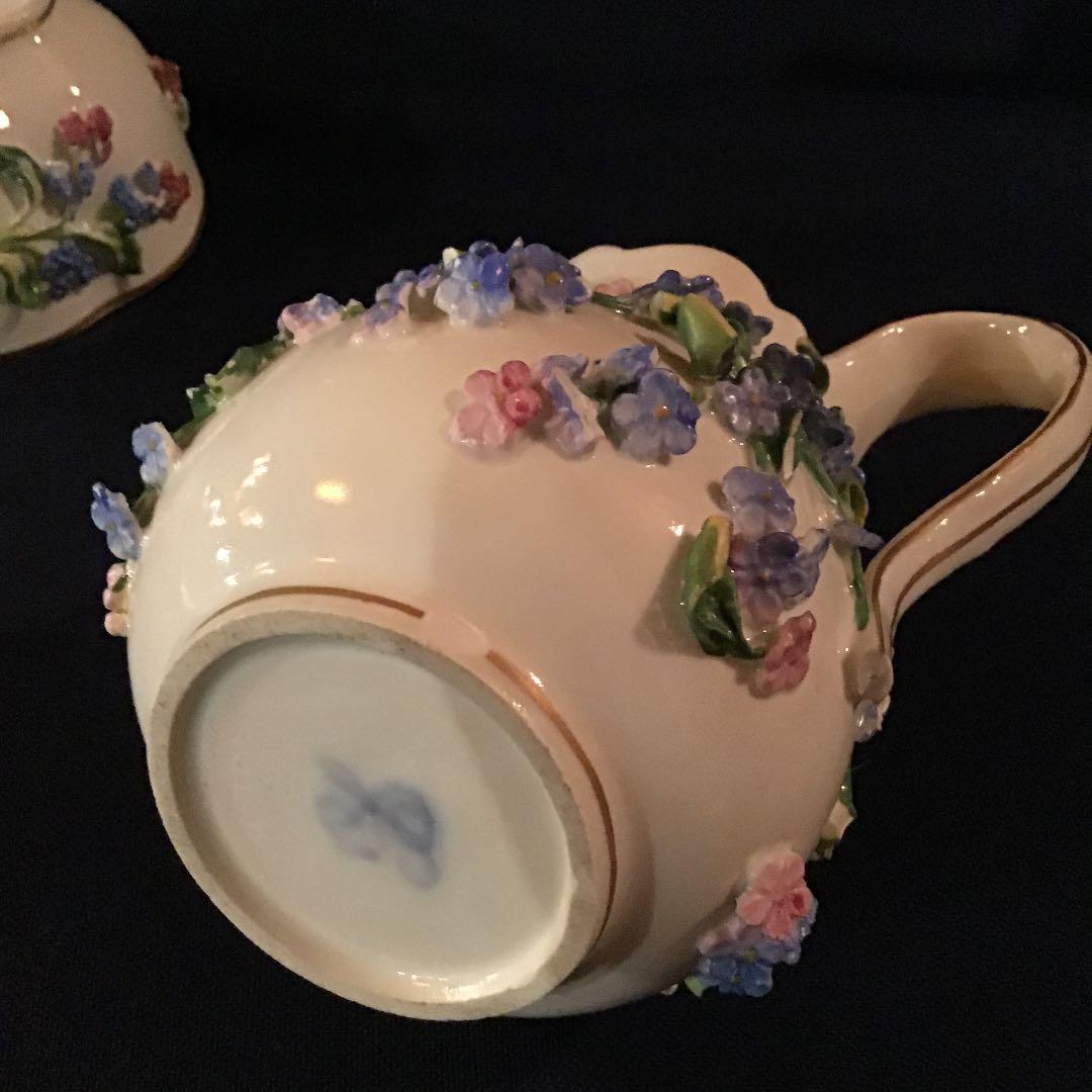 ドレスデン　テーブルウェア　アンティーク　骨董品　本物　ティーポット　西洋