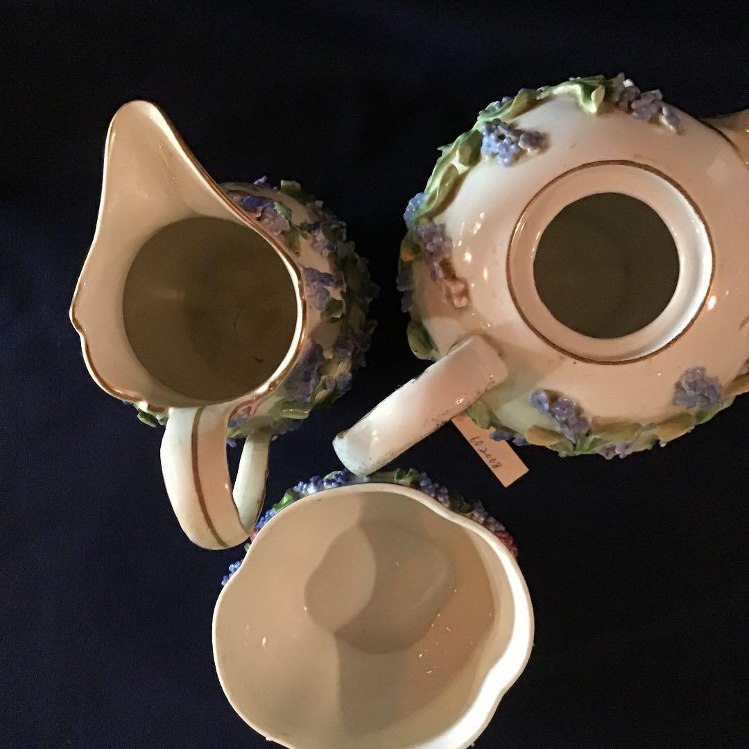 ドレスデン　テーブルウェア　アンティーク　骨董品　本物　ティーポット　西洋