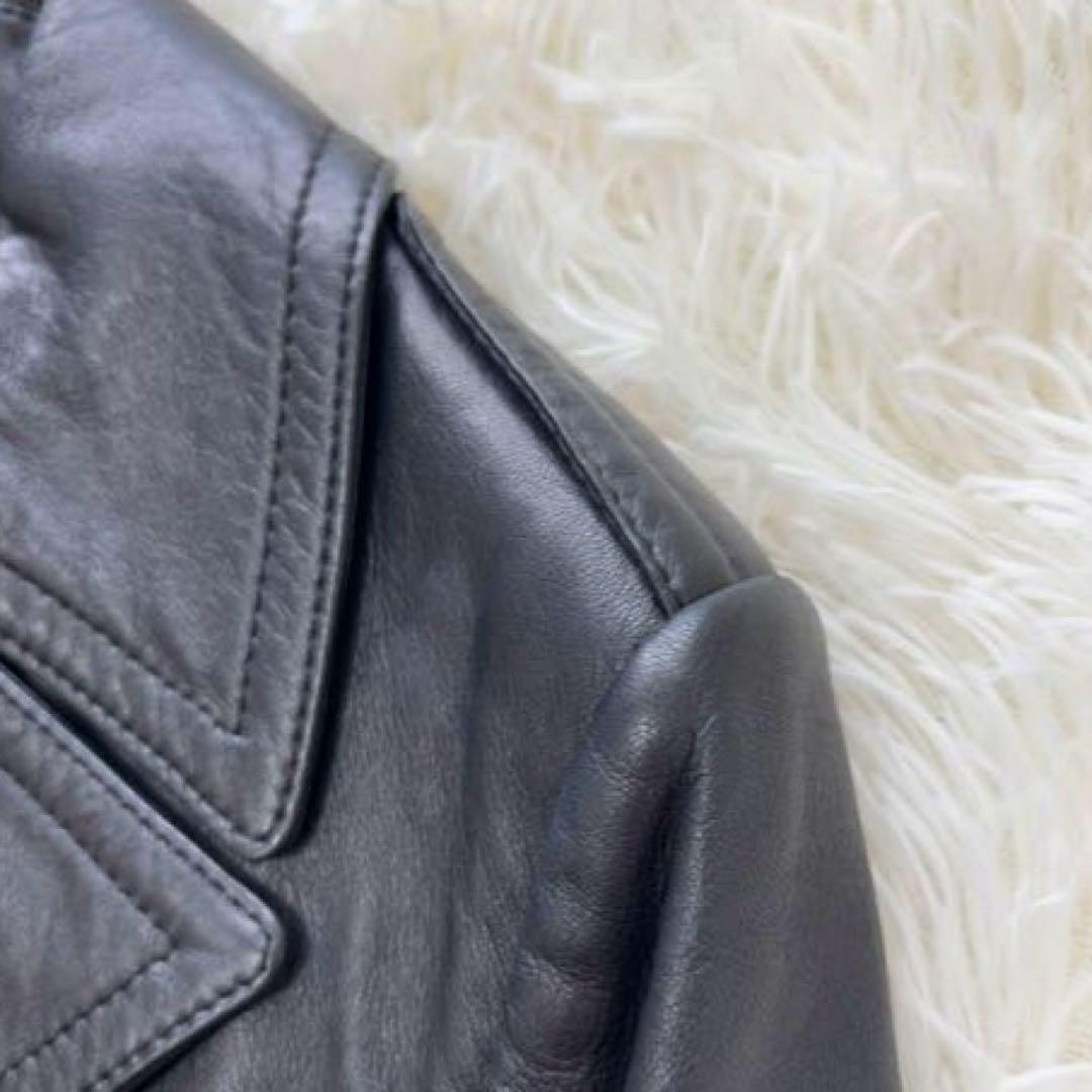 23区✨大きいサイズ　ラムレザーロングトレンチコート　ベルト　3XL