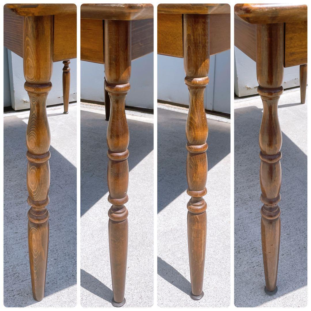 【送料込】飛騨産業 キツツキ アンティーク ダイニングテーブル 昭和レトロ