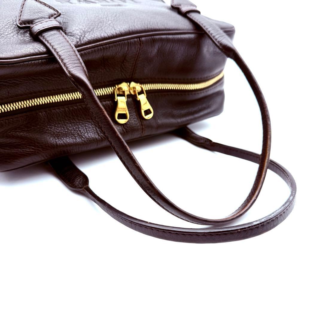 【美品】LOEWE ロエベ　ヘリテージ　ミニボストンバッグ　レザー　ロゴ