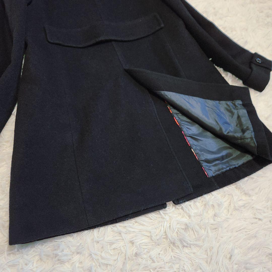 【美品】ポールスミス 2WAY 大きめ XL ウールコート 花柄 ブラック