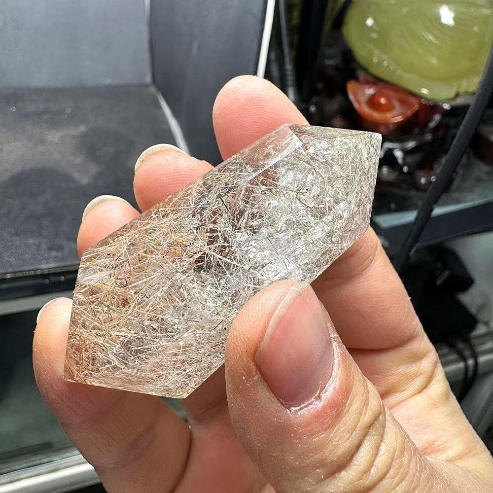 AAAA級天然ゴールドルチルクォーツ六角柱B0109/YS/10601/185C