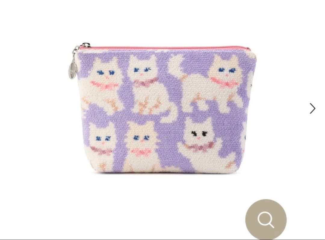 完売品 モフモフネコチャン 舟型ポーチM FEILER